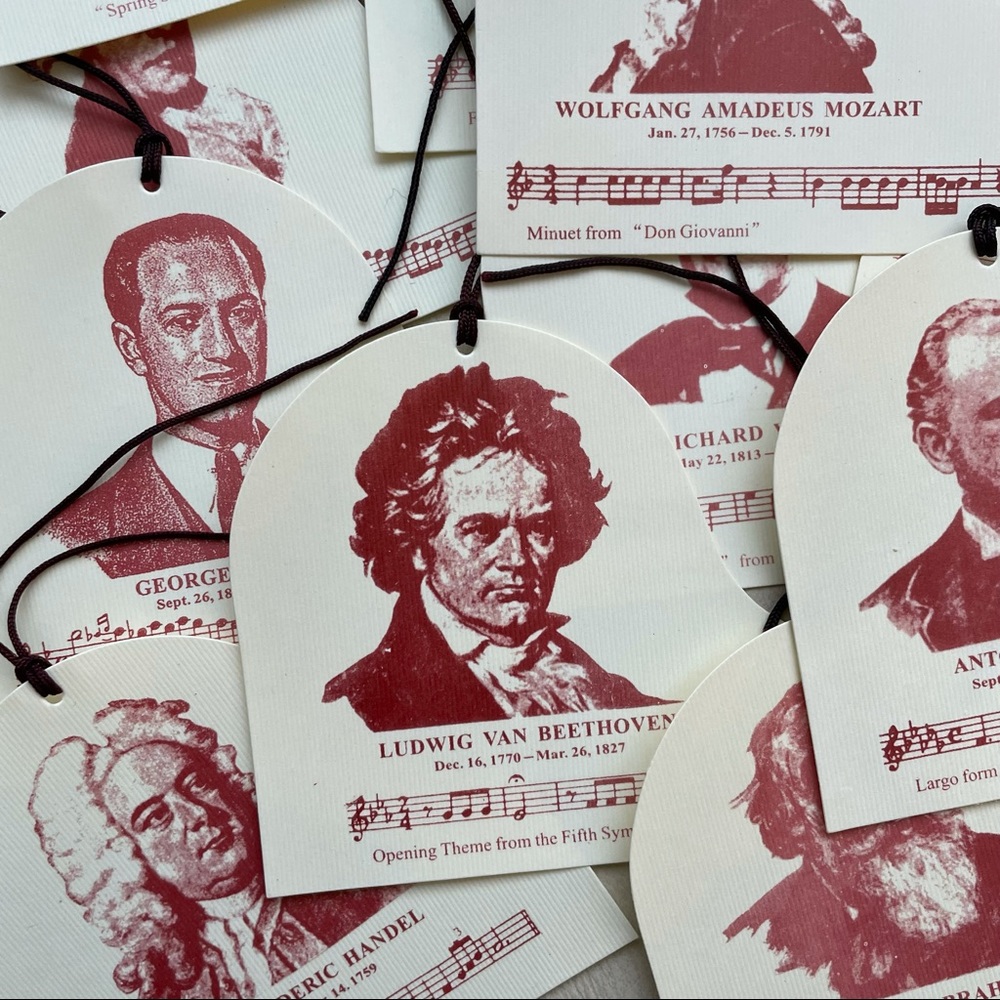 NWOT Classical Music Composers Bookmarks/Gift Tags
